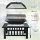 Honhorrs 32-Inch Square Steel Fire Pit, Grill and Ice Bowl with Spark Screen, Poker and Rain Cover