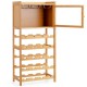 Honhorrs Bamboo Wine Cabinet — Twenty-Bottle Rack, Clear Acrylic Door and Three Stemware Hangers