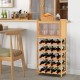 Honhorrs Bamboo Wine Cabinet — Twenty-Bottle Rack, Clear Acrylic Door and Three Stemware Hangers