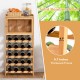 Honhorrs Bamboo Wine Cabinet — Twenty-Bottle Rack, Clear Acrylic Door and Three Stemware Hangers