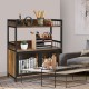Honhorrs Kitchen Microwave Stand with 2 Open Shelves, Lower Storage Cabinet and Industrial Frame