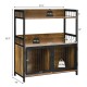Honhorrs Kitchen Microwave Stand with 2 Open Shelves, Lower Storage Cabinet and Industrial Frame