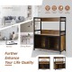 Honhorrs Kitchen Microwave Stand with 2 Open Shelves, Lower Storage Cabinet and Industrial Frame