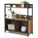 Honhorrs Kitchen Microwave Stand with 2 Open Shelves, Lower Storage Cabinet and Industrial Frame