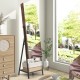 Honhorrs Freestanding Mirror Jewelry Cabinet, Three-Color Interior Lights and Fold-Out Makeup Shelf