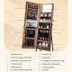 Honhorrs Freestanding Mirror Jewelry Cabinet, Three-Color Interior Lights and Fold-Out Makeup Shelf