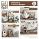 Honhorrs Three-Tier Industrial Side Table, V-Shaped Book Shelf with Steel Frame and Adjustable Feet
