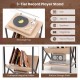 Honhorrs Three-Tier Industrial Side Table, V-Shaped Book Shelf with Steel Frame and Adjustable Feet