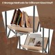 Honhorrs Three-Tier Industrial Side Table, V-Shaped Book Shelf with Steel Frame and Adjustable Feet