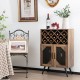 Honhorrs Wine Bar Cabinet, Removable 11-Bottle Rack with Hanging Glass Storage and Metal Mesh Doors