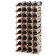 Honhorrs 36-Bottle Stackable Wooden Wine Rack with Modular Sections and Curved Bottle Supports