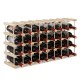 Honhorrs 36-Bottle Stackable Wooden Wine Rack with Modular Sections and Curved Bottle Supports