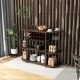 Honhorrs 47-Inch Wine Storage Table with 18-Bottle Rack, 8-Glass Holders and Adjustable Feet