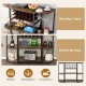Honhorrs 47-Inch Wine Storage Table with 18-Bottle Rack, 8-Glass Holders and Adjustable Feet