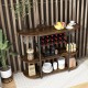 Honhorrs 47-Inch Wine Storage Table with 18-Bottle Rack, 8-Glass Holders and Adjustable Feet