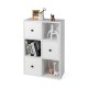 Honhorrs Alternating-Cube Bookcase, Three Drawers and Three Open Compartments with Wall-Anchor Kit
