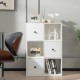 Honhorrs Alternating-Cube Bookcase, Three Drawers and Three Open Compartments with Wall-Anchor Kit