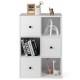 Honhorrs Alternating-Cube Bookcase, Three Drawers and Three Open Compartments with Wall-Anchor Kit