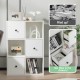 Honhorrs Alternating-Cube Bookcase, Three Drawers and Three Open Compartments with Wall-Anchor Kit