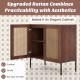 Honhorrs Two-Door Rattan-Look Sideboard with PU-Paper Door Finish, Adjustable Shelf and Metal Legs