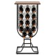 Fourteen-Bottle Wine Rack by Honhorrs with Wooden Serving Top, Detachable Casters and Locking Wheels