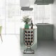 Fourteen-Bottle Wine Rack by Honhorrs with Wooden Serving Top, Detachable Casters and Locking Wheels