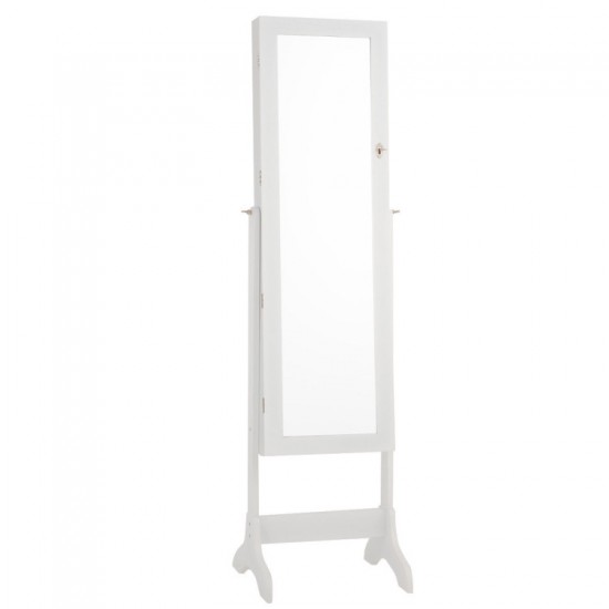 Honhorrs Tilting Mirror Jewelry Armoire, Lockable Storage with Ring Slots, Hooks and Bottom Drawers