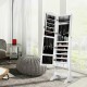 Honhorrs Four-Angle Mirrored Jewelry Armoire, Fourteen LEDs with Ring Storage, Hooks and Two Drawers