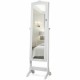 Honhorrs Four-Angle Mirrored Jewelry Armoire, Fourteen LEDs with Ring Storage, Hooks and Two Drawers
