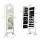Honhorrs Four-Angle Mirrored Jewelry Armoire, Fourteen LEDs with Ring Storage, Hooks and Two Drawers