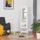 Honhorrs Four-Angle Mirrored Jewelry Armoire, Fourteen LEDs with Ring Storage, Hooks and Two Drawers