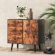 Honhorrs Mid-Century Storage Cabinet, Three Drawers and Two-Level Cupboard with Adjustable Shelf