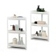 Honhorrs Two Modular Corner Shelves, Six Plastic Storage Tiers with Drainage Holes and Raised Edges