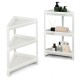 Honhorrs Two Modular Corner Shelves, Six Plastic Storage Tiers with Drainage Holes and Raised Edges