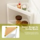 Honhorrs Two Modular Corner Shelves, Six Plastic Storage Tiers with Drainage Holes and Raised Edges