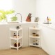 Honhorrs Two Modular Corner Shelves, Six Plastic Storage Tiers with Drainage Holes and Raised Edges