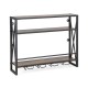 Honhorrs 3-Tier Wall-Mounted Wine Storage Shelf with Metal Frame and Holders for up to 16 Glasses