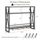 Honhorrs 3-Tier Wall-Mounted Wine Storage Shelf with Metal Frame and Holders for up to 16 Glasses