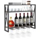 Honhorrs 3-Tier Wall-Mounted Wine Storage Shelf with Metal Frame and Holders for up to 16 Glasses
