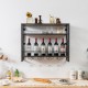 Honhorrs 3-Tier Wall-Mounted Wine Storage Shelf with Metal Frame and Holders for up to 16 Glasses