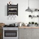 Honhorrs Wall-Mounted 10-Bottle Wine Rack with 2 Storage Tiers and 3 Rows of Stemware Holders