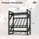 Honhorrs Wall-Mounted 10-Bottle Wine Rack with 2 Storage Tiers and 3 Rows of Stemware Holders
