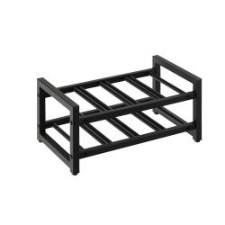 Honhorrs 8-Bottle Two-Tier Metal Wine Rack with Open Display Compartments and Adjustable Feet