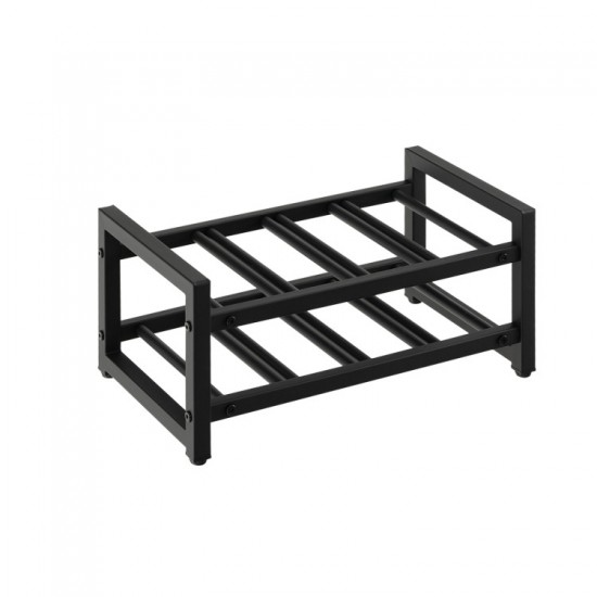 Honhorrs 8-Bottle Two-Tier Metal Wine Rack with Open Display Compartments and Adjustable Feet