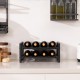 Honhorrs 8-Bottle Two-Tier Metal Wine Rack with Open Display Compartments and Adjustable Feet