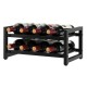Honhorrs 8-Bottle Two-Tier Metal Wine Rack with Open Display Compartments and Adjustable Feet