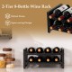 Honhorrs 8-Bottle Two-Tier Metal Wine Rack with Open Display Compartments and Adjustable Feet