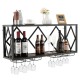 Honhorrs Wall-Mounted Wine Rack for 39 Bottles and 12 Glasses with 6 Rows of Stemware Storage