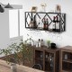Honhorrs Wall-Mounted Wine Rack for 39 Bottles and 12 Glasses with 6 Rows of Stemware Storage