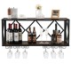 Honhorrs Wall-Mounted Wine Rack for 39 Bottles and 12 Glasses with 6 Rows of Stemware Storage